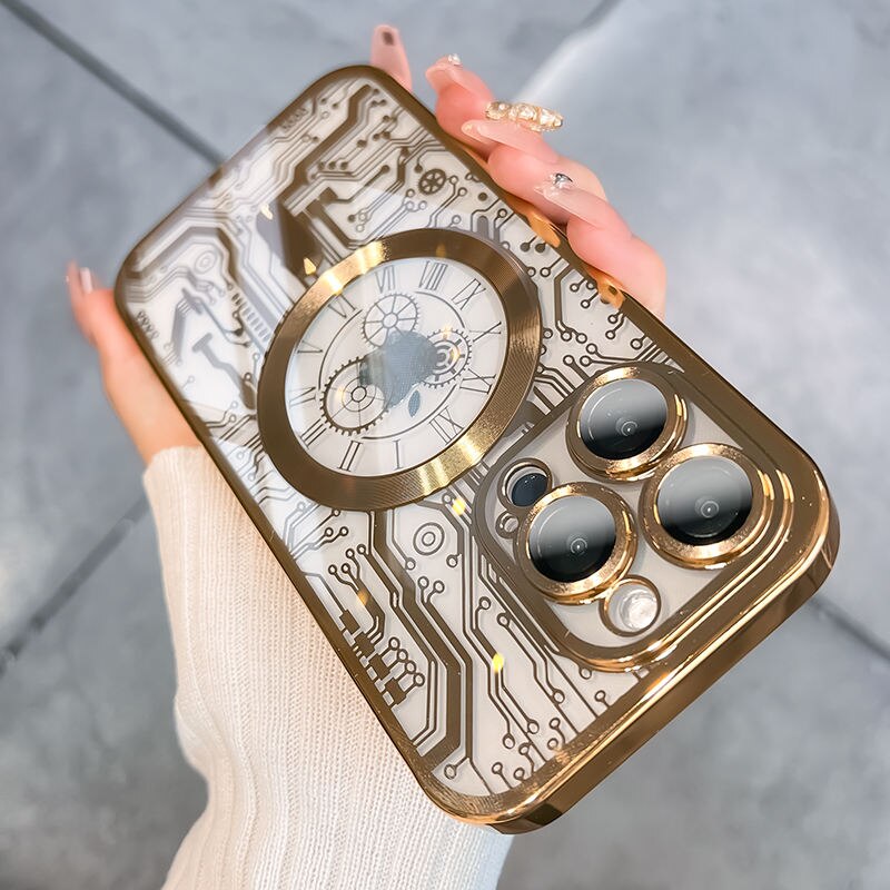 Coque de protection en silicone pour iPhone avec cadre plaqué 