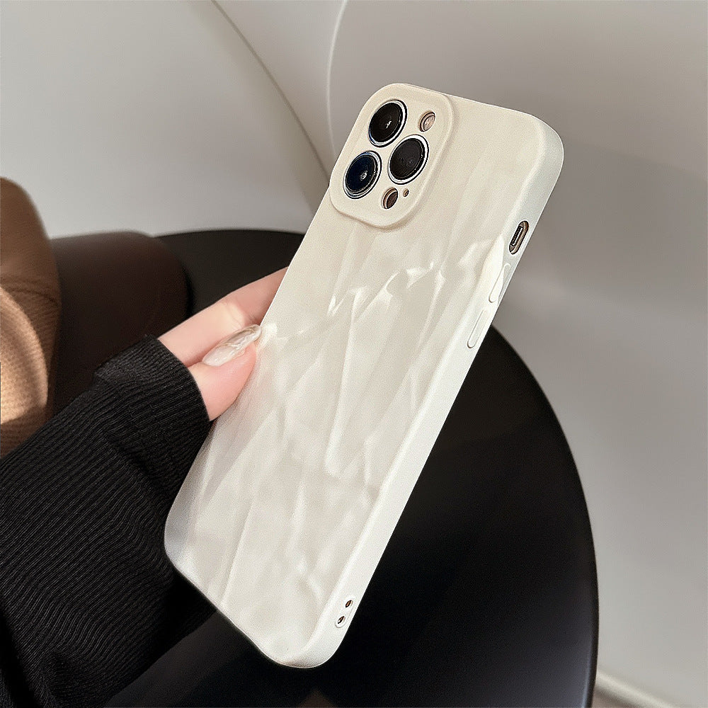 Coque souple en TPU plissée mate pour iPhone 