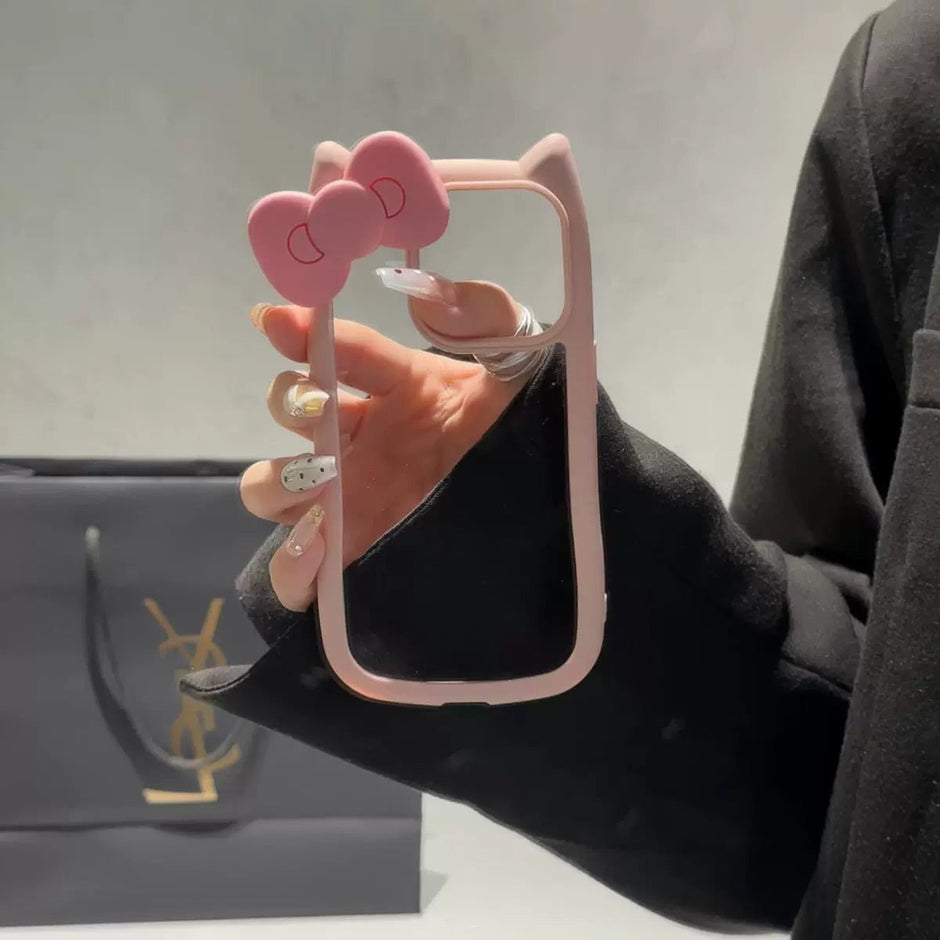 Bow Tie Cat Ears Transparent Case for iPhone