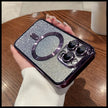 Coque transparente à paillettes et dégradé de placage pour iPhone 