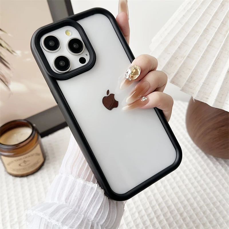 Candy Color Transparent Case For iPhone