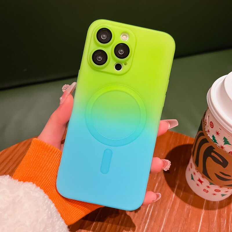 Lens Protective Silicone Magnetic Case for iPhone
