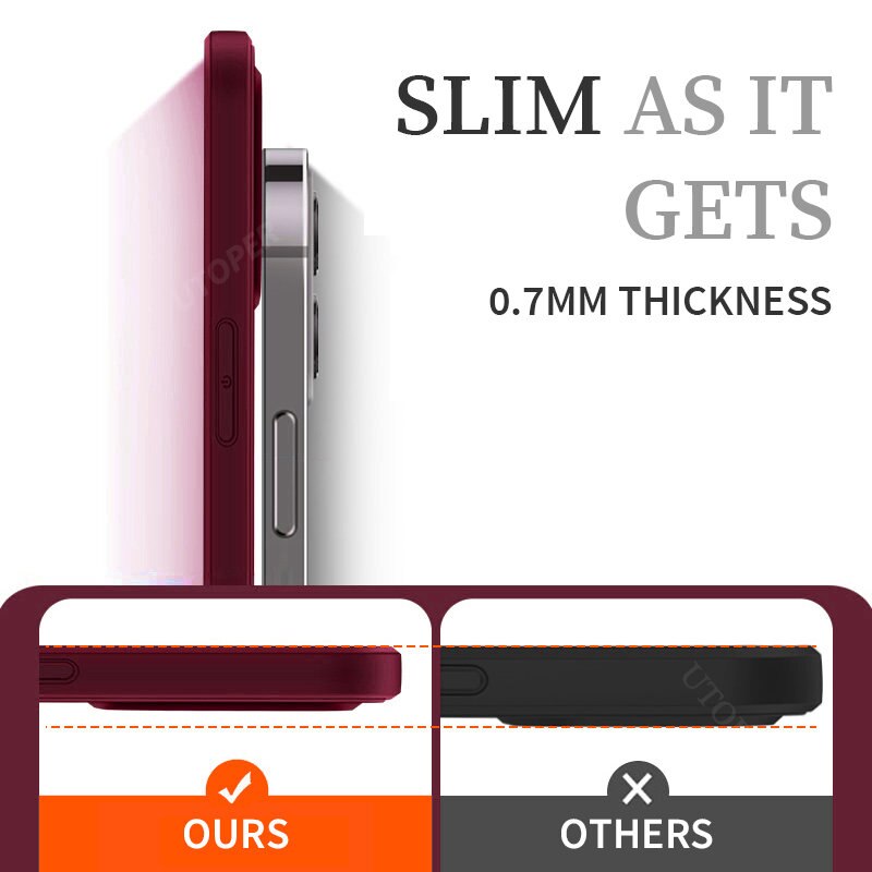 Solid Color Square Liquid Silicone Case For iPhone