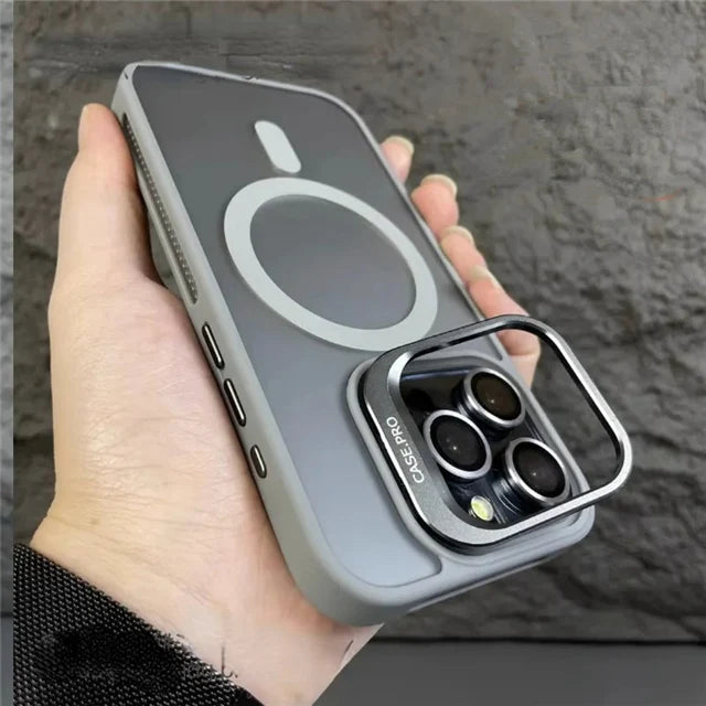 Étui mat avec support d'objectif pour iPhone 