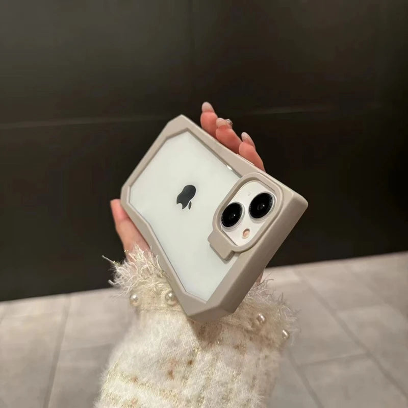 Coque rigide transparente irrégulière pour iPhone 