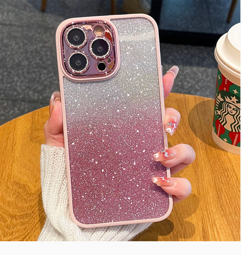 Lens Protection Glitter Gradient Case for iPhone