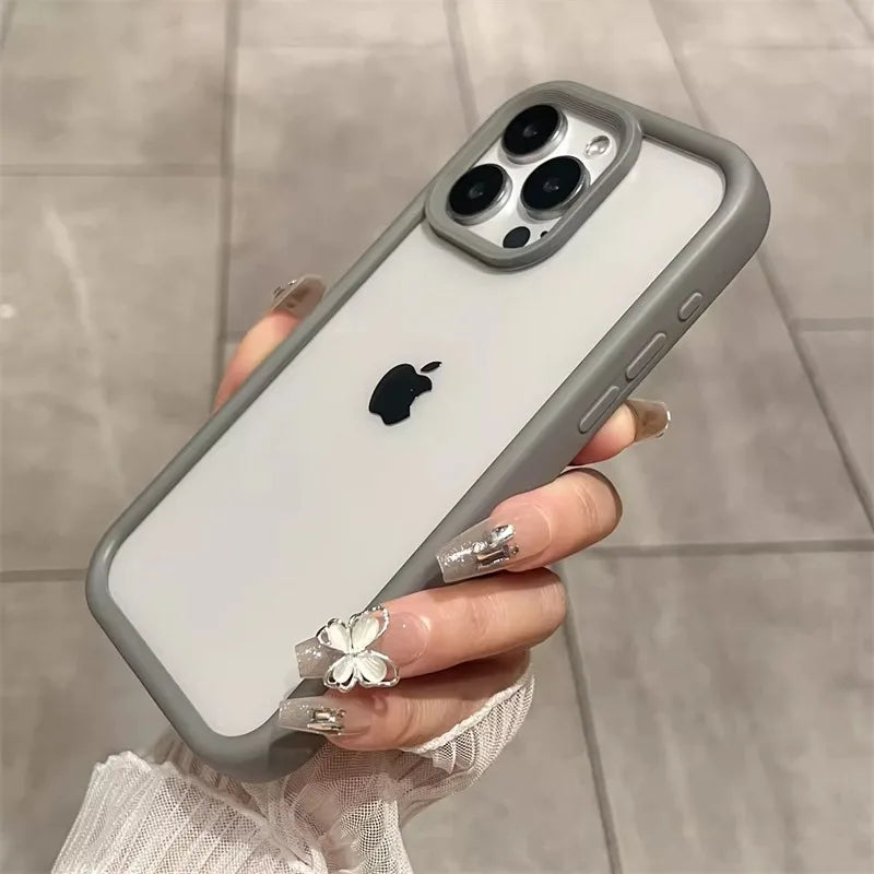 Candy Color Transparent Case For iPhone