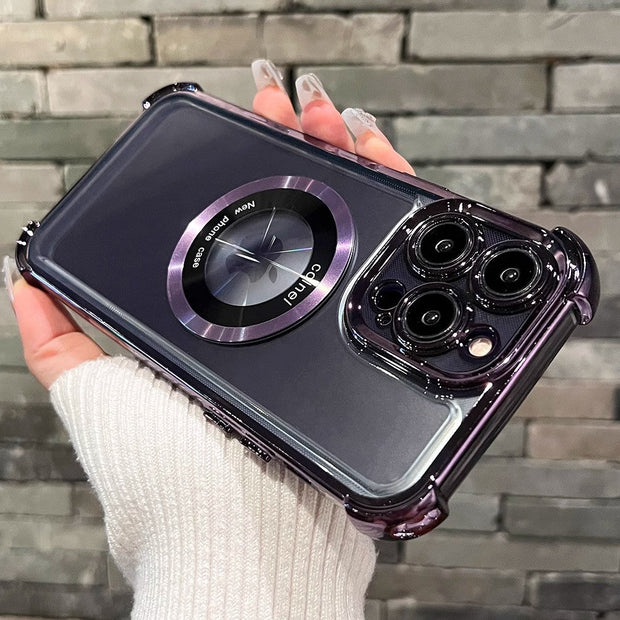 Coque transparente antichoc plaquée pour iPhone 