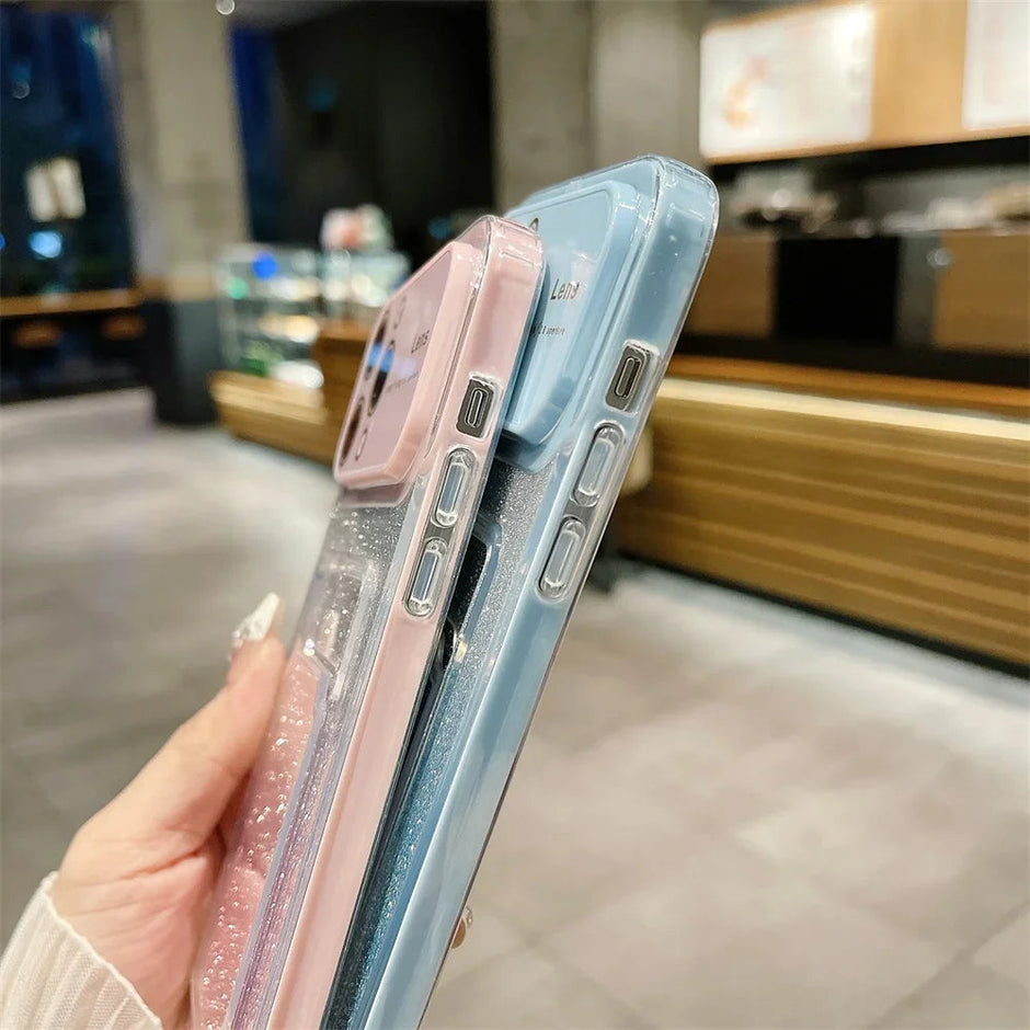 Étui transparent à paillettes pour iPhone 