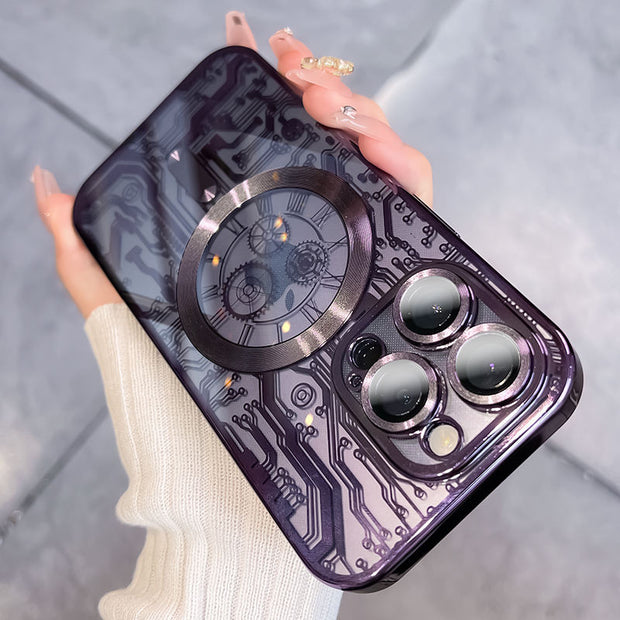 Coque de protection en silicone pour iPhone avec cadre plaqué 