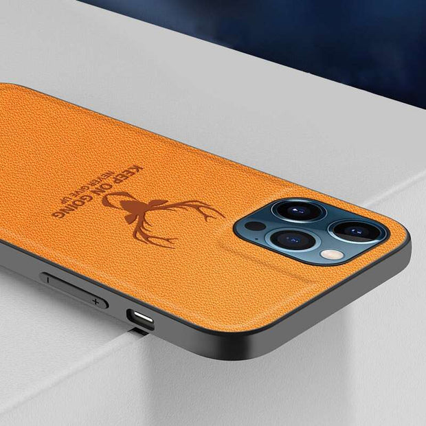 Square Leather Shockproof Case For iPhone