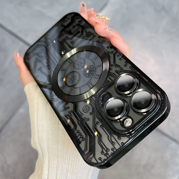 Coque de protection en silicone pour iPhone avec cadre plaqué 