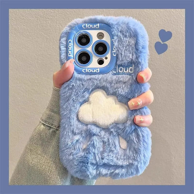 Lens Protection Plush Embroidered Case for iPhone
