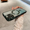 Coque transparente à paillettes et dégradé de placage pour iPhone 
