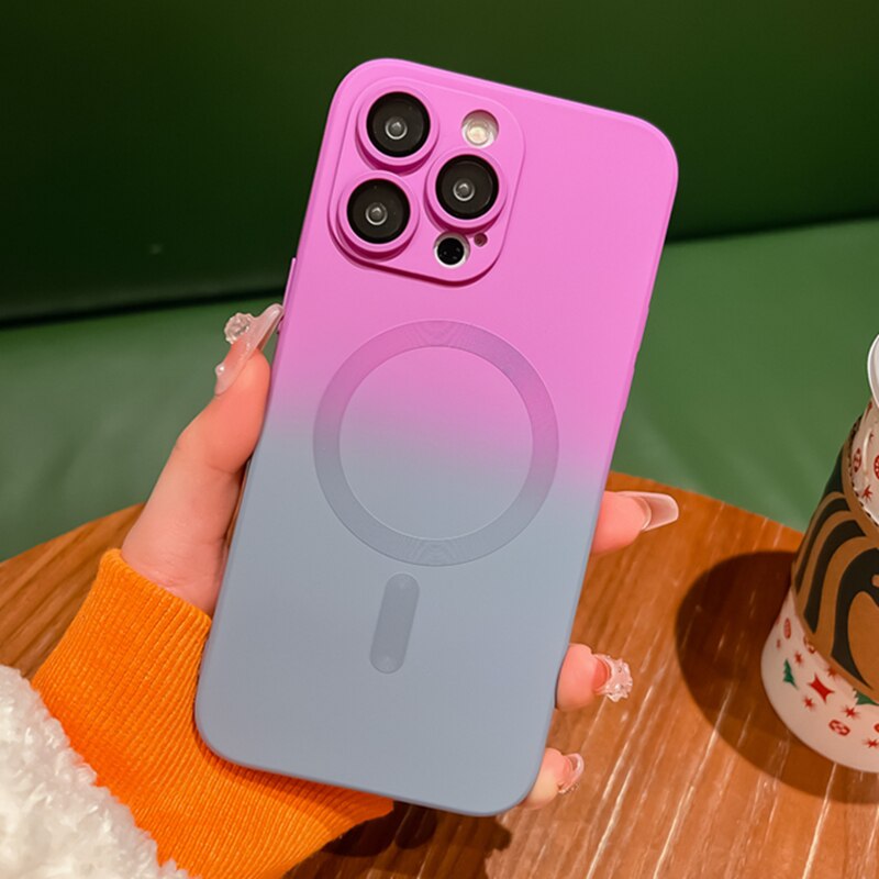 Lens Protective Silicone Magnetic Case for iPhone