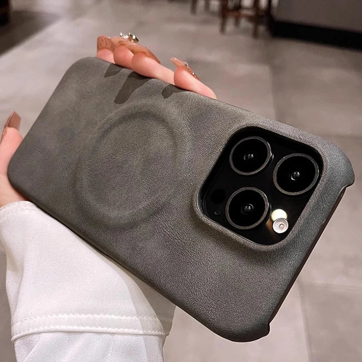 Tumbled Leather Half Dorder Case for iPhone