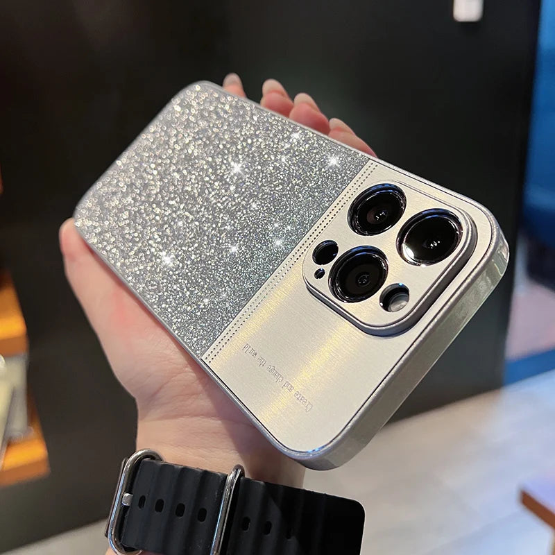 Coque brillante à paillettes laser pour iPhone 