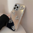 Silver Love Plating Mirror Hard Case for iPhone