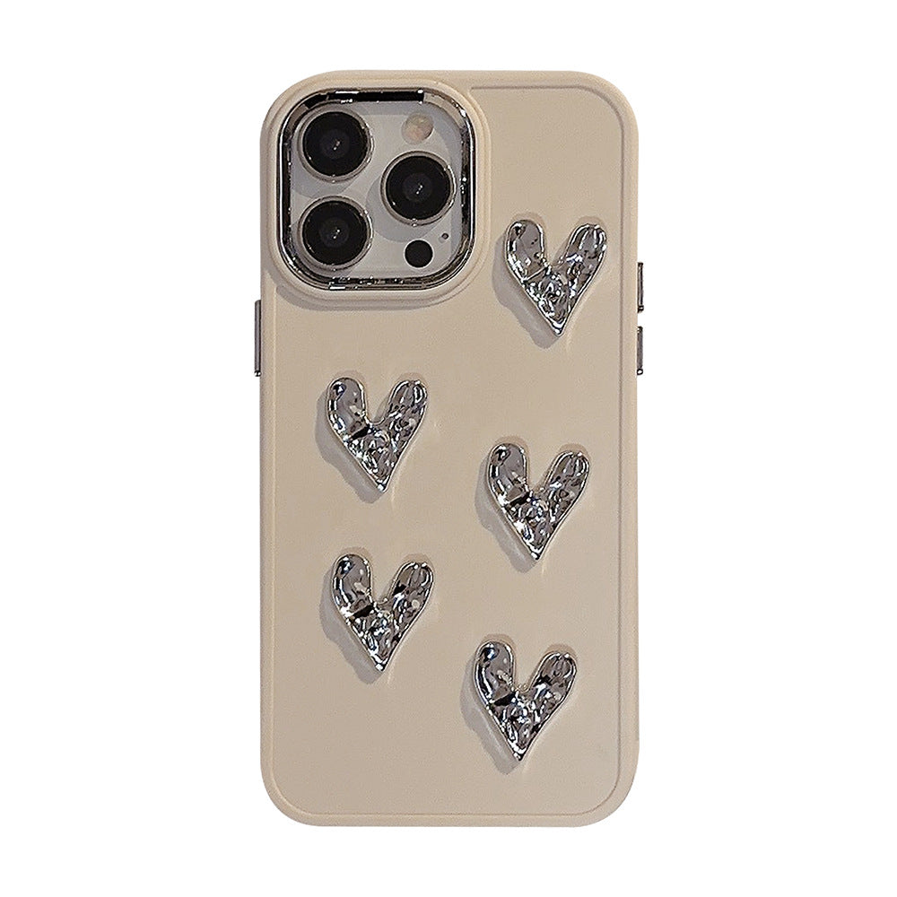 Silver Love Plating TPU Case for iPhone