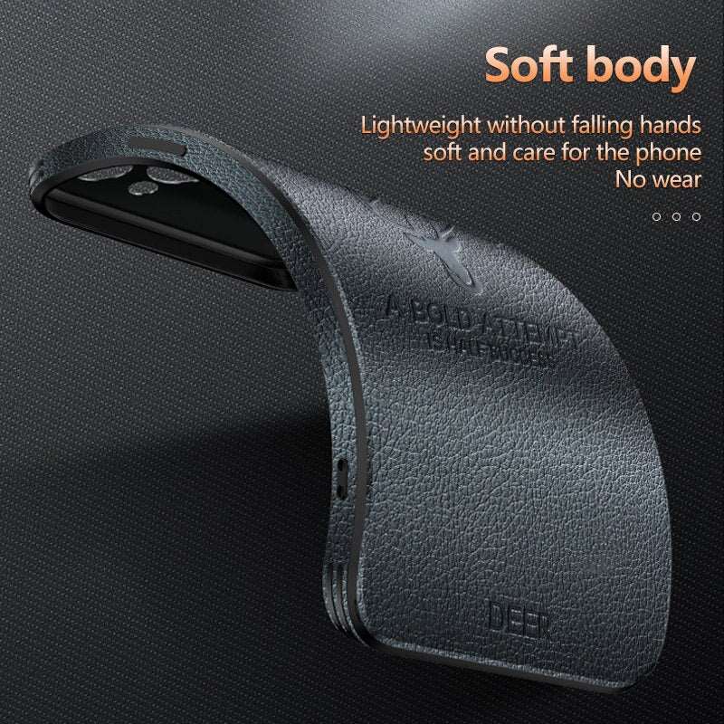 Square Leather Shockproof Case For iPhone