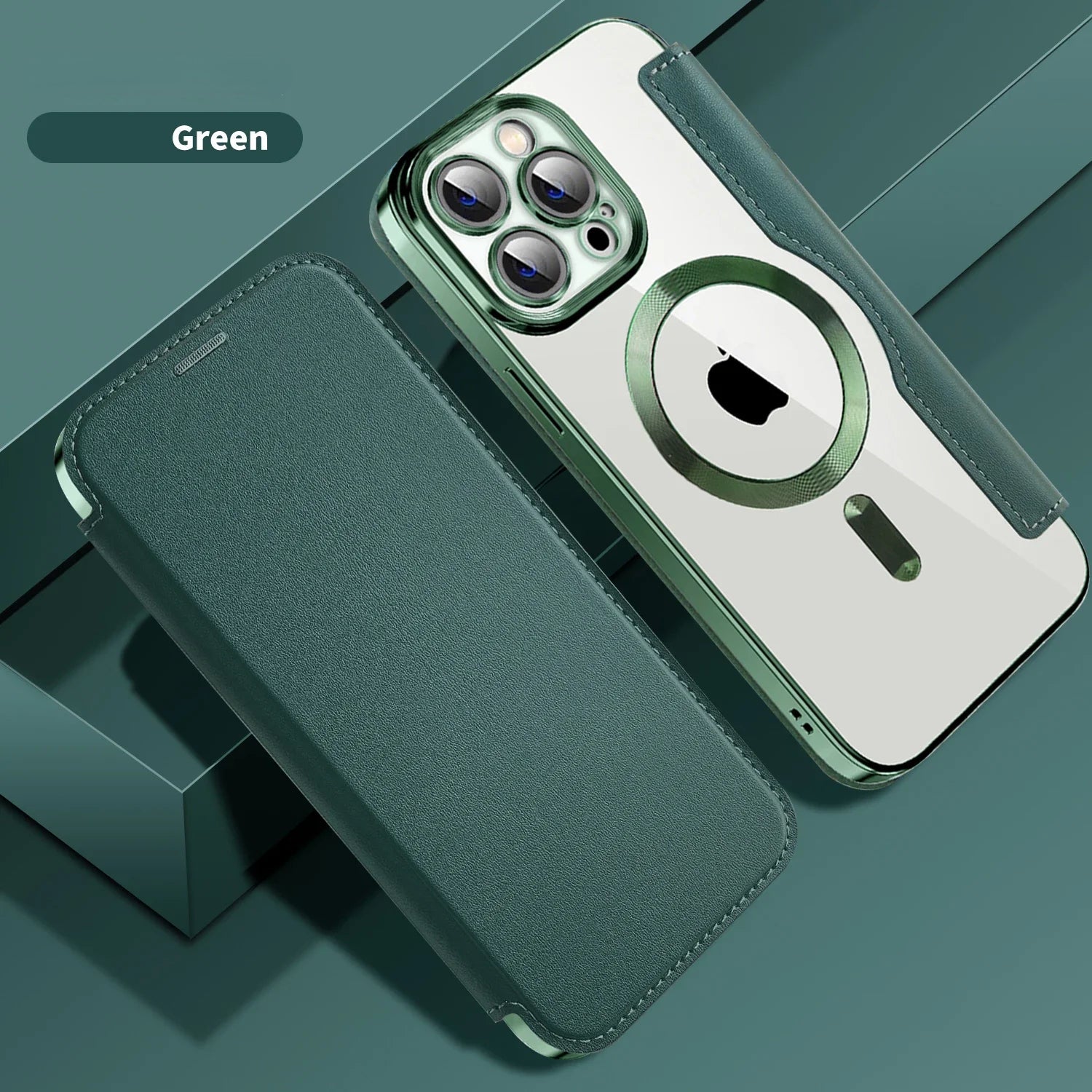Electroplated Flip Leather Case for iPhone