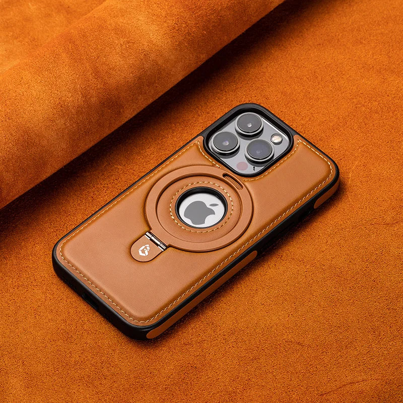 Holder Stand Leather Case for iPhone