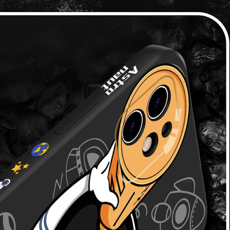 Cartoon Space Astronaut Silicone Case For iPhone