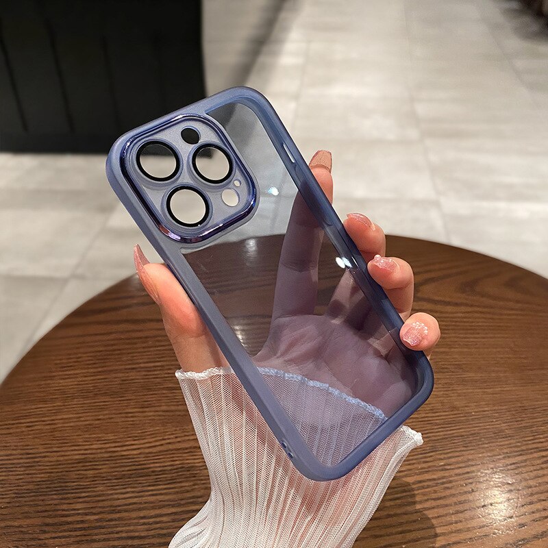 Lens Protective Clear Silicone Case For iPhone