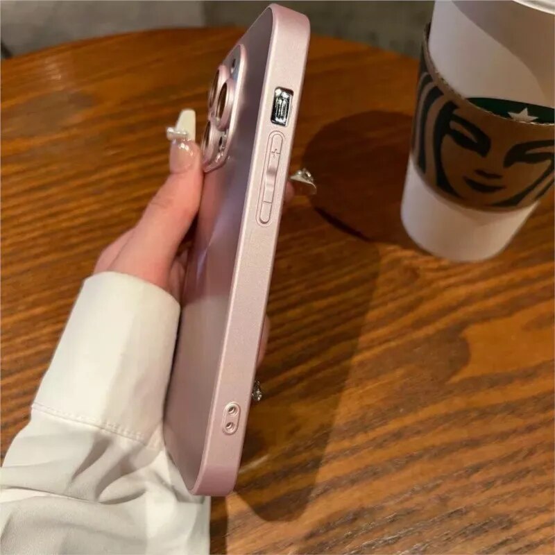 Lens Protection Matte Laser Hard Case for iPhone