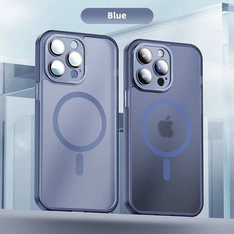 Coque de protection d'objectif mate translucide pour iPhone 