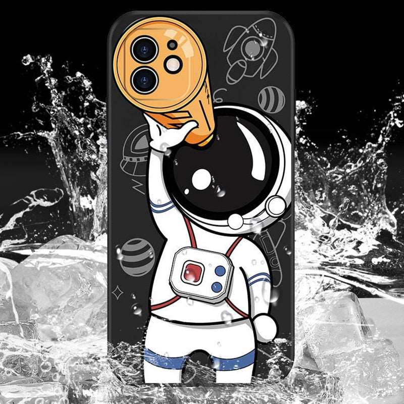 Cartoon Space Astronaut Silicone Case For iPhone