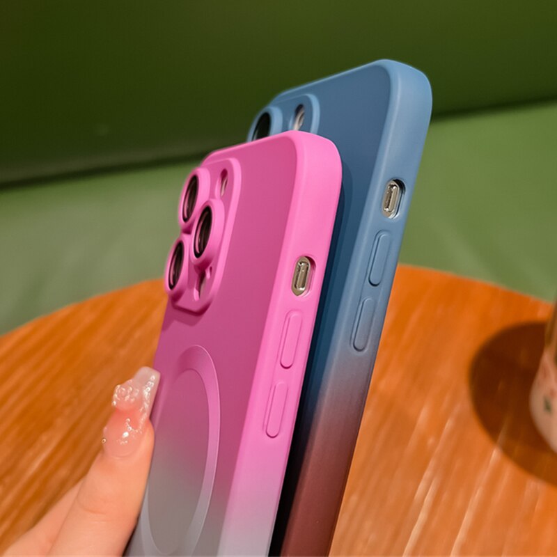 Lens Protective Silicone Magnetic Case for iPhone
