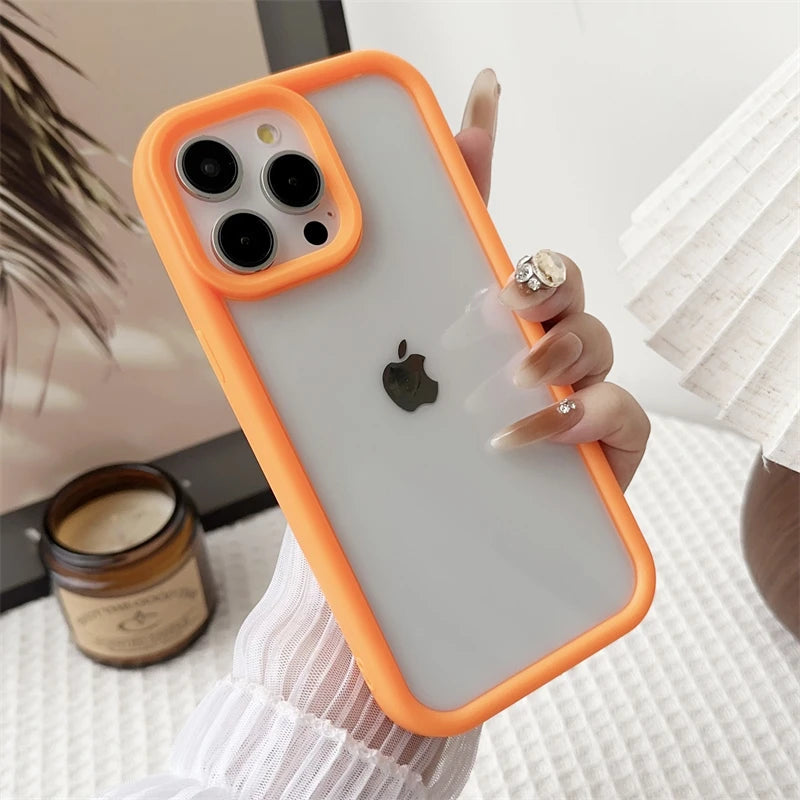Candy Color Transparent Case For iPhone