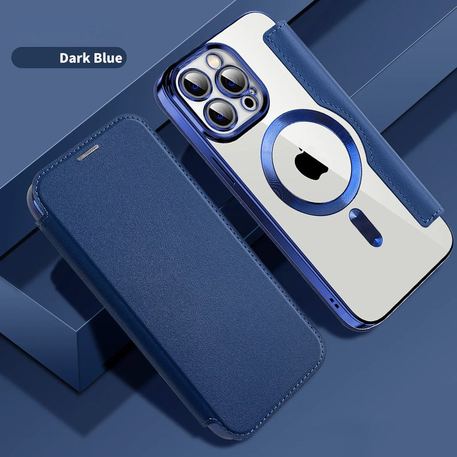 Electroplated Flip Leather Case for iPhone