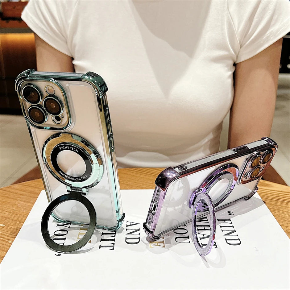 Coque transparente antichoc plaquée pour iPhone 