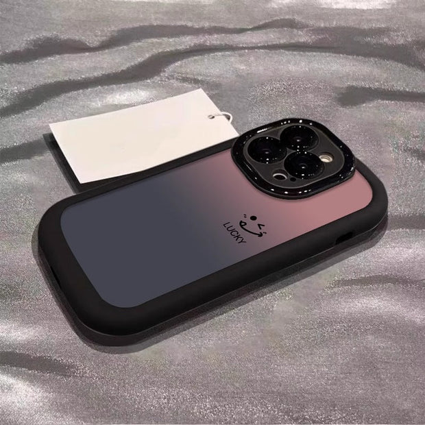 Gradient Smiley Face Cartoon Shock-proof Case For iPhone