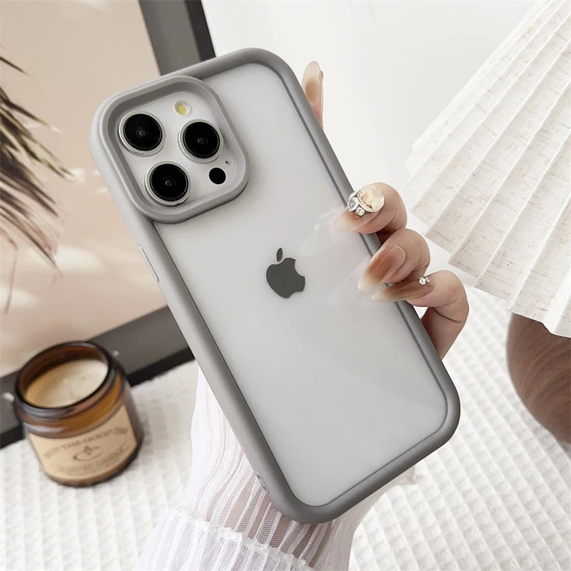 Candy Color Transparent Case For iPhone