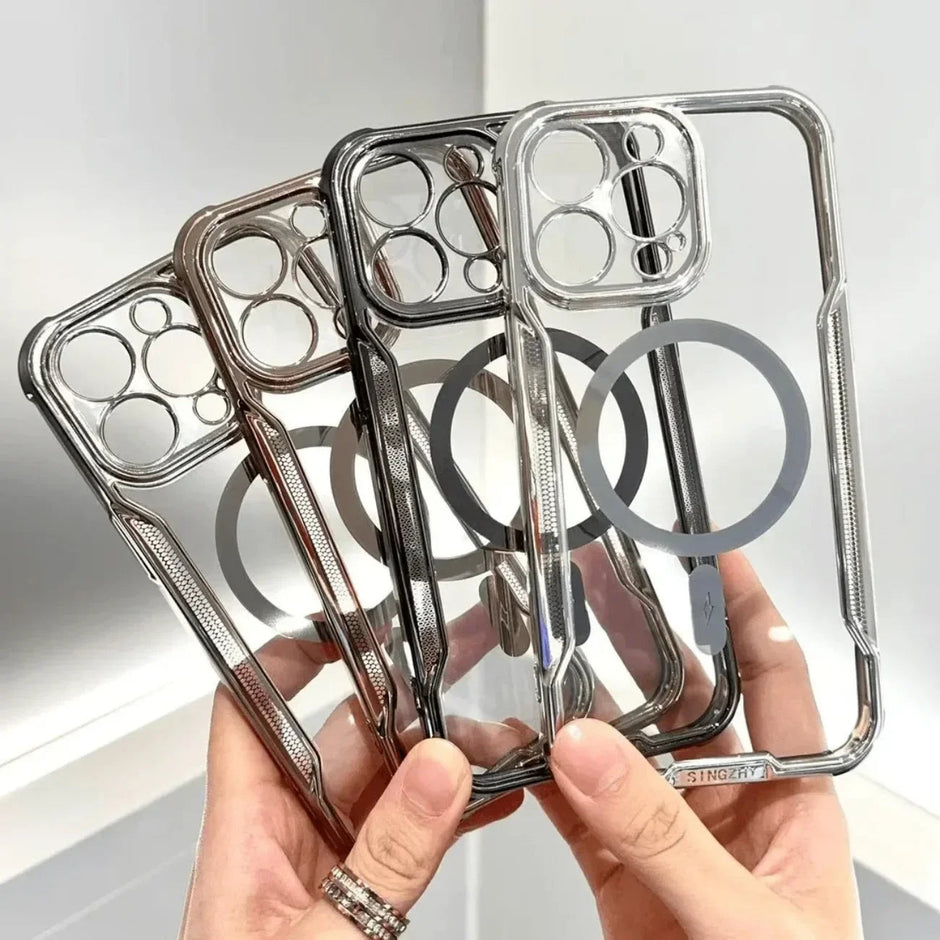 Coque magnétique transparente antichoc pour iPhone 