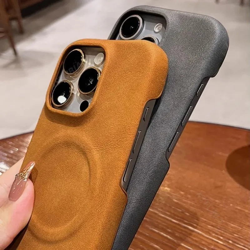 Tumbled Leather Half Dorder Case for iPhone