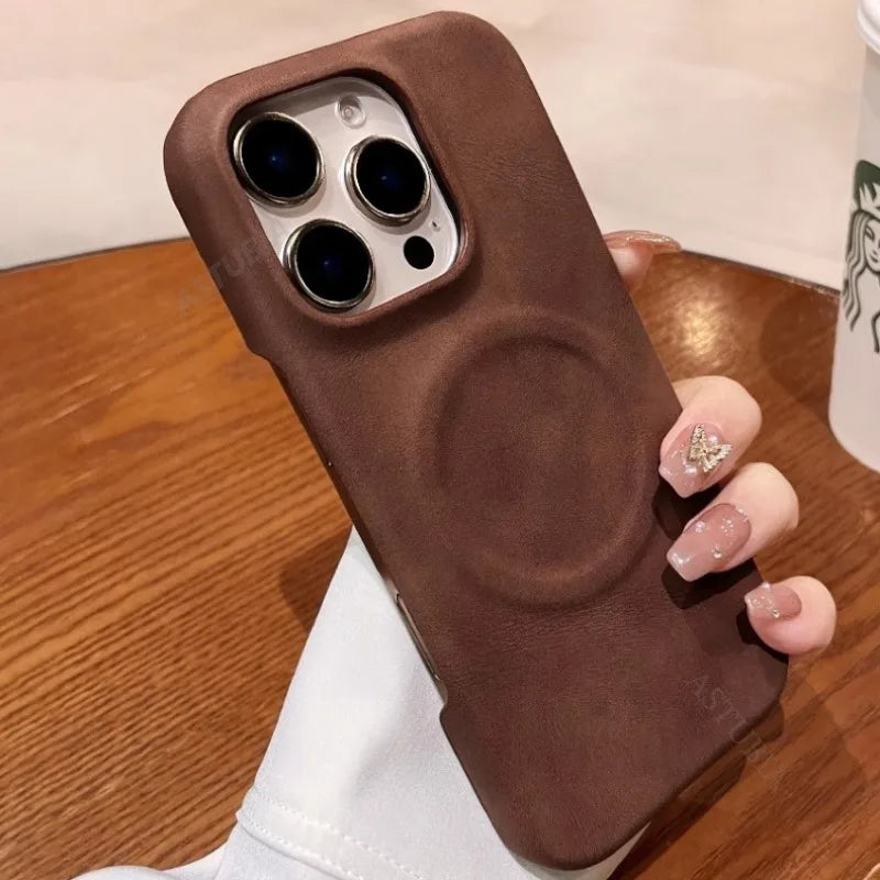 Tumbled Leather Half Dorder Case for iPhone