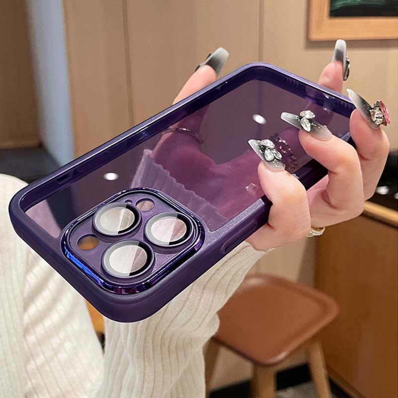 Lens Protective Clear Silicone Case For iPhone