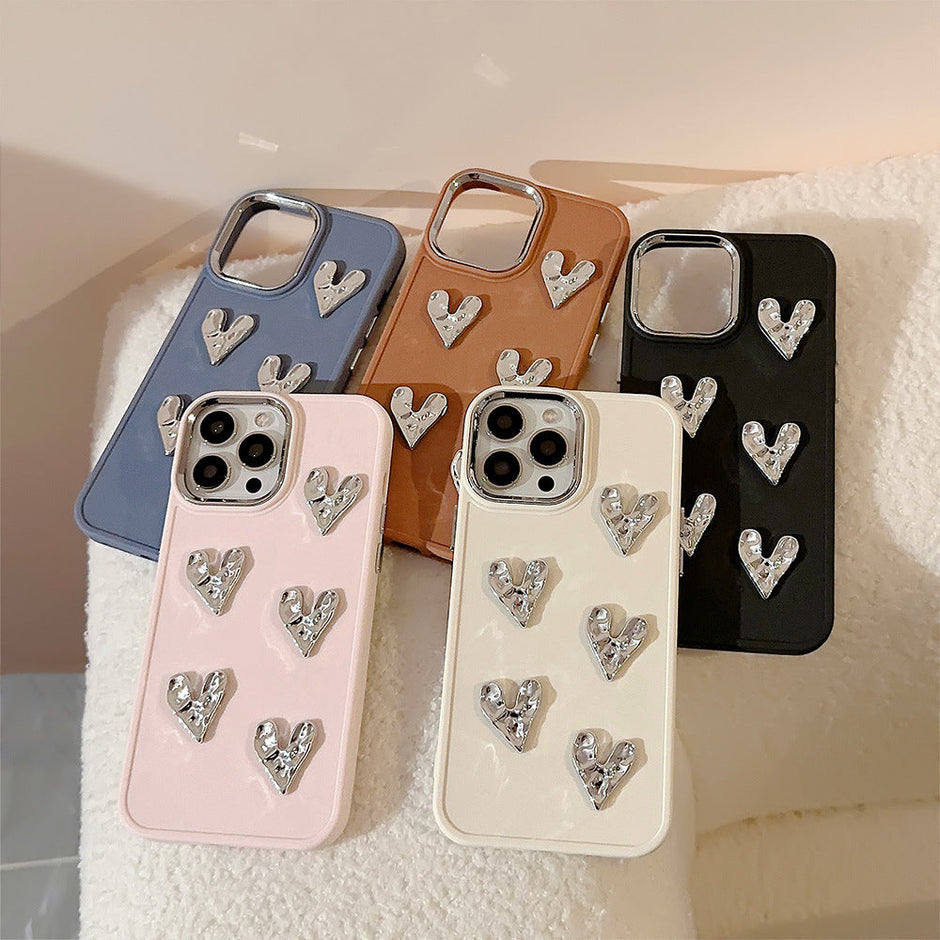 Silver Love Plating TPU Case for iPhone