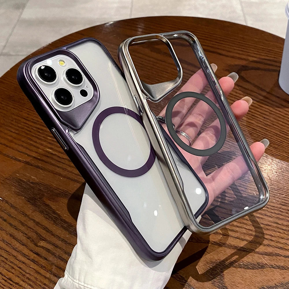Coque transparente antichoc plaquée pour iPhone 