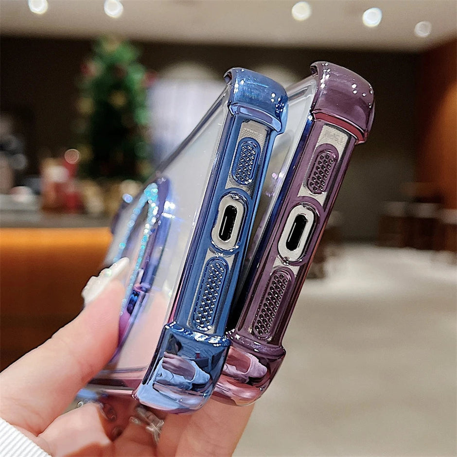 Coque transparente antichoc plaquée pour iPhone 