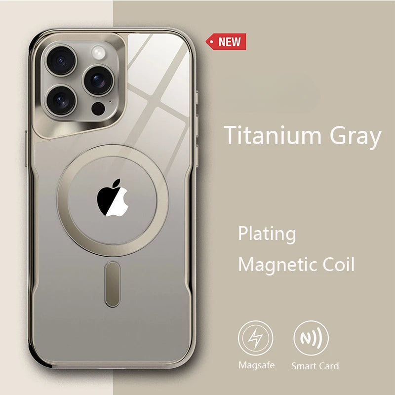Coque transparente avec cadre plaqué pour iPhone 