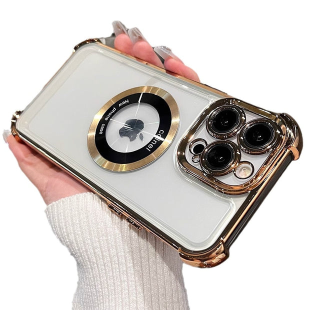 Coque transparente antichoc plaquée pour iPhone 