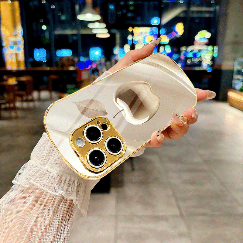 Coque rigide ovale à motif pomme pour iPhone 