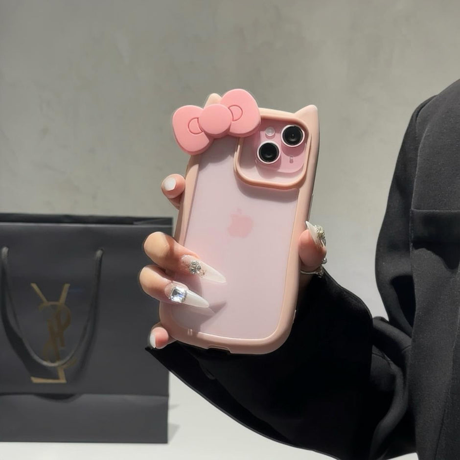 Bow Tie Cat Ears Transparent Case for iPhone