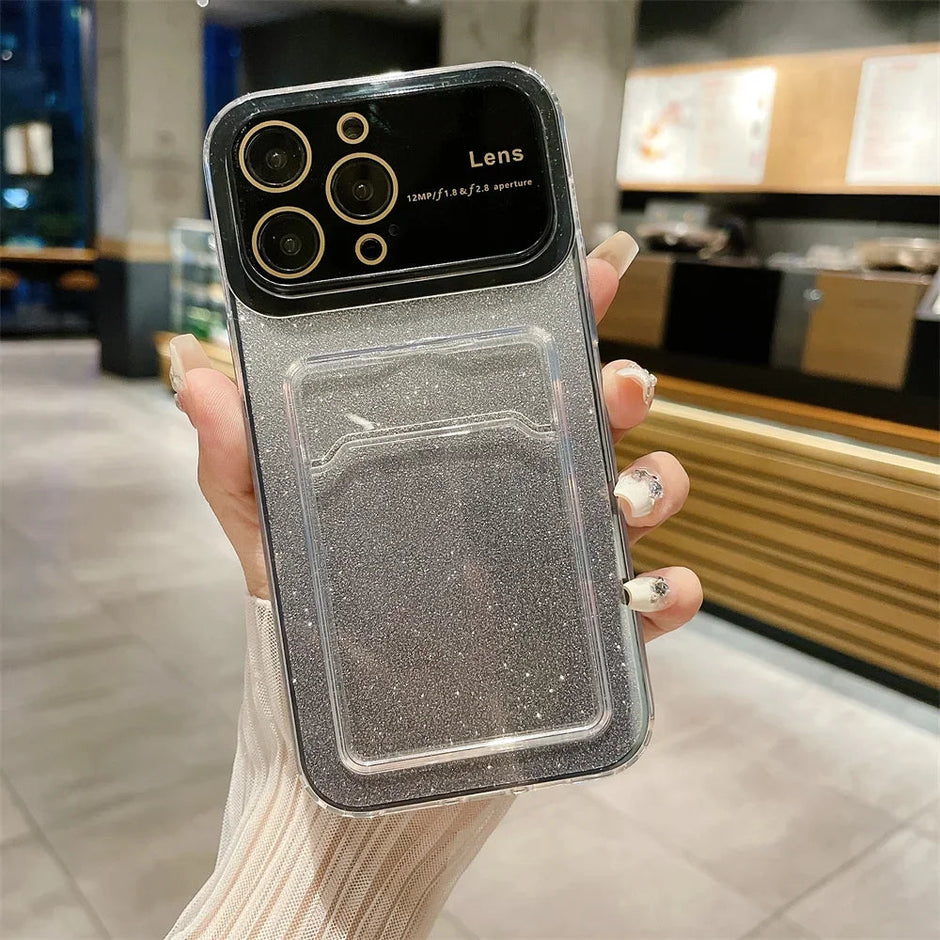 Étui transparent à paillettes pour iPhone 