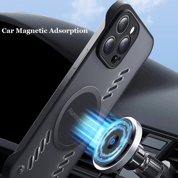 Cooling PC Magnetic Frameless Case For iPhone